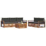 vidaXL Ensemble de canapés d'extérieur 6 Pièces Naturel et Anthracite