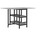 vidaXL Table à dîner 122 x 80 x 76 5 cm Bois d'ingénierie Sonoma gris