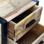 vidaXL Table auxiliaire à 2 tiroirs bois manguier massif 43x33x51 cm