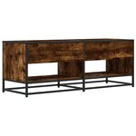 vidaXL Meuble TV chêne fumé 120 5x40x46 cm bois d'ingénierie et métal
