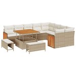 vidaXL Ensemble de canapé de jardin 12 Pièces Beige et crème