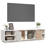 vidaXL Meuble TV Blanc 156x40x40 cm Bois de pin massif