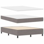 vidaXL Lit à ressorts avec matelas Taupe 140 x 200 cm tissu