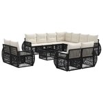 vidaXL Ensemble de canapé de jardin 12 Pièces Noir et blanc crème