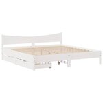 vidaXL Cadre de lit avec tiroirs blanc 180x200 cm bois de pin massif