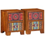 vidaXL Table de chevet 2 Pièces 35x35x45 cm bois d'acacia massif