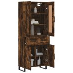vidaXL Buffet haut Chêne fumé 69 5x34x180 cm Bois d'ingénierie