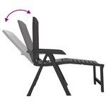 vidaXL Chaise longue anthracite plastique