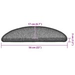 vidaXL Tapis d'escalier 20 Pièces gris foncé 56x17x3 cm
