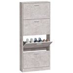 vidaXL Armoire à chaussures Gris béton 59x17x150 cm Bois d'ingénierie