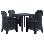 vidaXL Ensemble à manger d'extérieur 5 Pièces Plastique Aspect de rotin