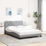 vidaXL Cadre de lit avec LED sans matelas gris clair 120x200 cm tissu