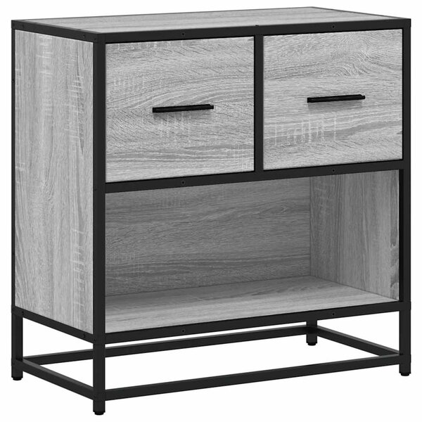 vidaXL Table de chevet sonoma gris 60x31x60 cm bois ingénierie métal
