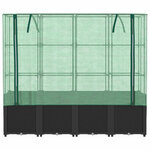 vidaXL Lit surélevé avec housse de serre aspect rotin 160 x 40 x 153 cm