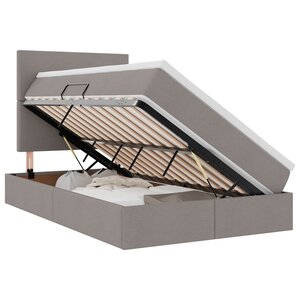 vidaXL Lit avec rangement et LED avec LED Taupe 120 x 200 cm Polyester