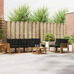 vidaXL Ensemble de canapés d'extérieur 7 Pièces Naturel et Noir