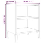 vidaXL Table de chevet avec pieds en métal Gris béton 40x30x50 cm