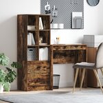 vidaXL Bureau avec rangement Chêne Fumé Bois d'Ingénierie