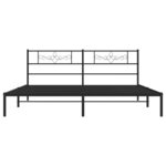 vidaXL Cadre de lit métal sans matelas avec tête de lit noir 200x200cm