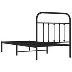 vidaXL Cadre de lit métal sans matelas avec tête de lit noir 80x200 cm