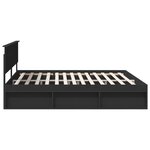 vidaXL Cadre de lit avec tête de lit Noir 200 x 200 cm Pin massif