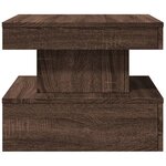 vidaXL Table basse avec lumières LED chêne marron 50x50x40 cm