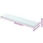 vidaXL Panneau pour étagère Verre transparent 90 x 20 cm