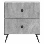 vidaXL Cabinet de chevet 2 Pièces Gris béton 43 x 34 5 x 47 5 cm