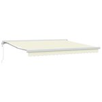 vidaXL Auvent Rétractable Crème 400 × 300 cm Tissu  Métal