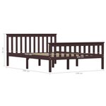 vidaXL Cadre de lit Marron foncé Bois de pin massif 140x200 cm