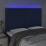 vidaXL Tête de lit à LED Bleu 144x5x118/128 cm Tissu