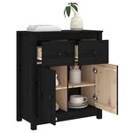 vidaXL Buffet noir 70x35x80 cm bois massif de pin