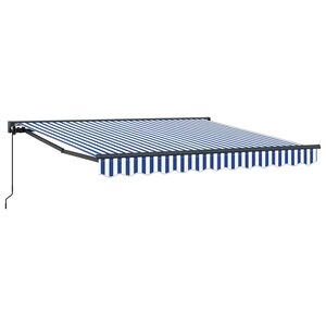 vidaXL Auvent Rétractable Bleu et Blanc 300x250 cm tissu