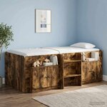 vidaXL Armoire de rangement pour lit mezzanine 2 pc Chêne fumé