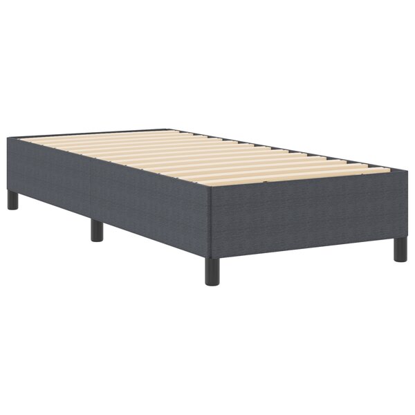 Cadre de lit vidaXL Gris foncé 90x190 cm en tissu côtelé