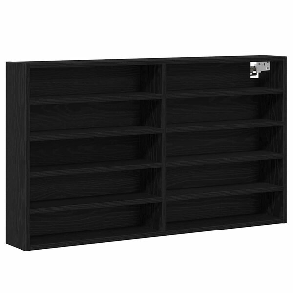 vidaXL Cabinet d'Affichage avec étagère Chêne noir 100 x 15 x 58 cm