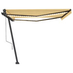 vidaXL Auvent automatique capteur de vent/LED 400x350cm Jaune et blanc