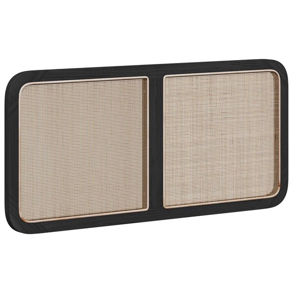 vidaXL Tête de lit avec tête de lit Noir 120 x 55 x 3 cm Rotin
