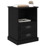 vidaXL Cabinet de chevet avec tiroir 2 Pièces Chêne noir 36 x 43 x 60 cm