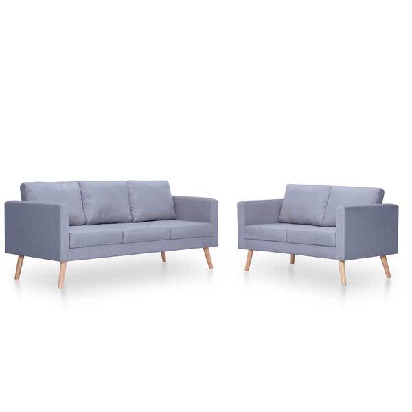 vidaXL Ensemble de canapés à 2 places et à 3 places Tissu Gris clair
