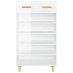 vidaXL Armoire à chaussure Blanc brillant 60x35x105 cm Bois ingénierie