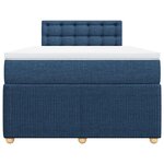 vidaXL Sommier à lattes de lit avec matelas bleu 120x190 cm tissu