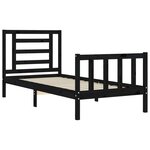 vidaXL Cadre de lit sans matelas noir bois de pin massif