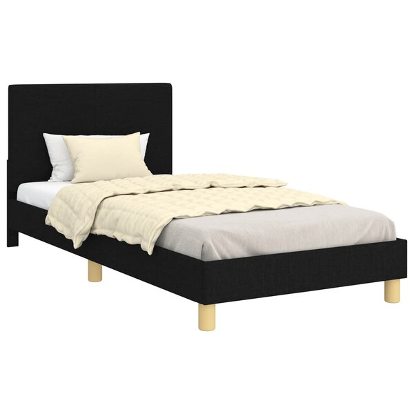 vidaXL Cadre de lit pour enfants avec tête de lit Noir 90 x 190 cm