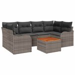 vidaXL Ensemble de canapé de jardin 7 Pièces Gris