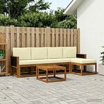 vidaXL Ensemble de canapés d'extérieur 6 Pièces Naturel et Crème