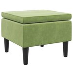 vidaXL Tabouret avec pieds en bois Vert clair Velours