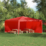 vidaXL Mur de tente de fête 2 Pièces Rouge 400 x 195 cm PE et acier