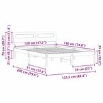 vidaXL Cadre de lit Marron 120 x 190 cm Bois massif en pin