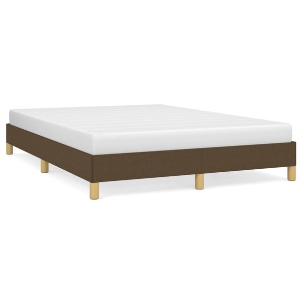 vidaXL Cadre de lit sans matelas marron foncé 140x200 cm tissu